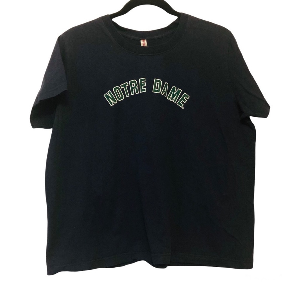 JanSport Notre Dame Navy Blue & Green Crewneck T-Shirt
